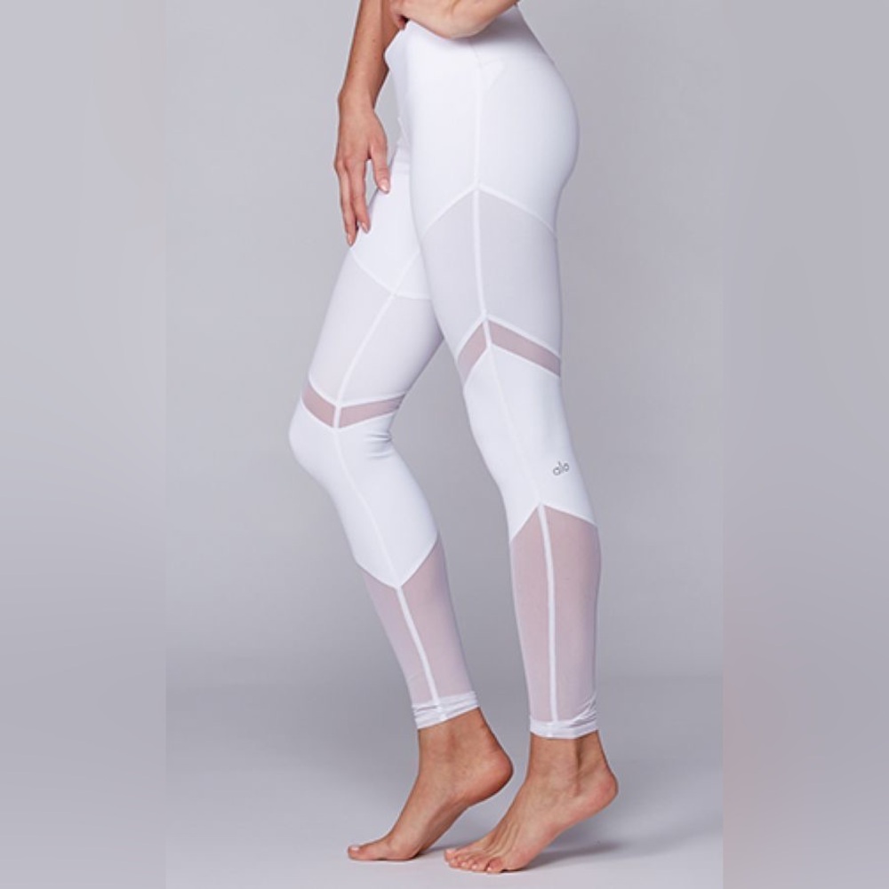 White Mesh Alo Yoga Leggings